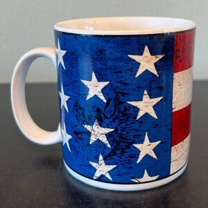 WARREN KIMBLE Sakura COLONIAL Folk Art American USA Flag Stoneware Mug ~ Oneida